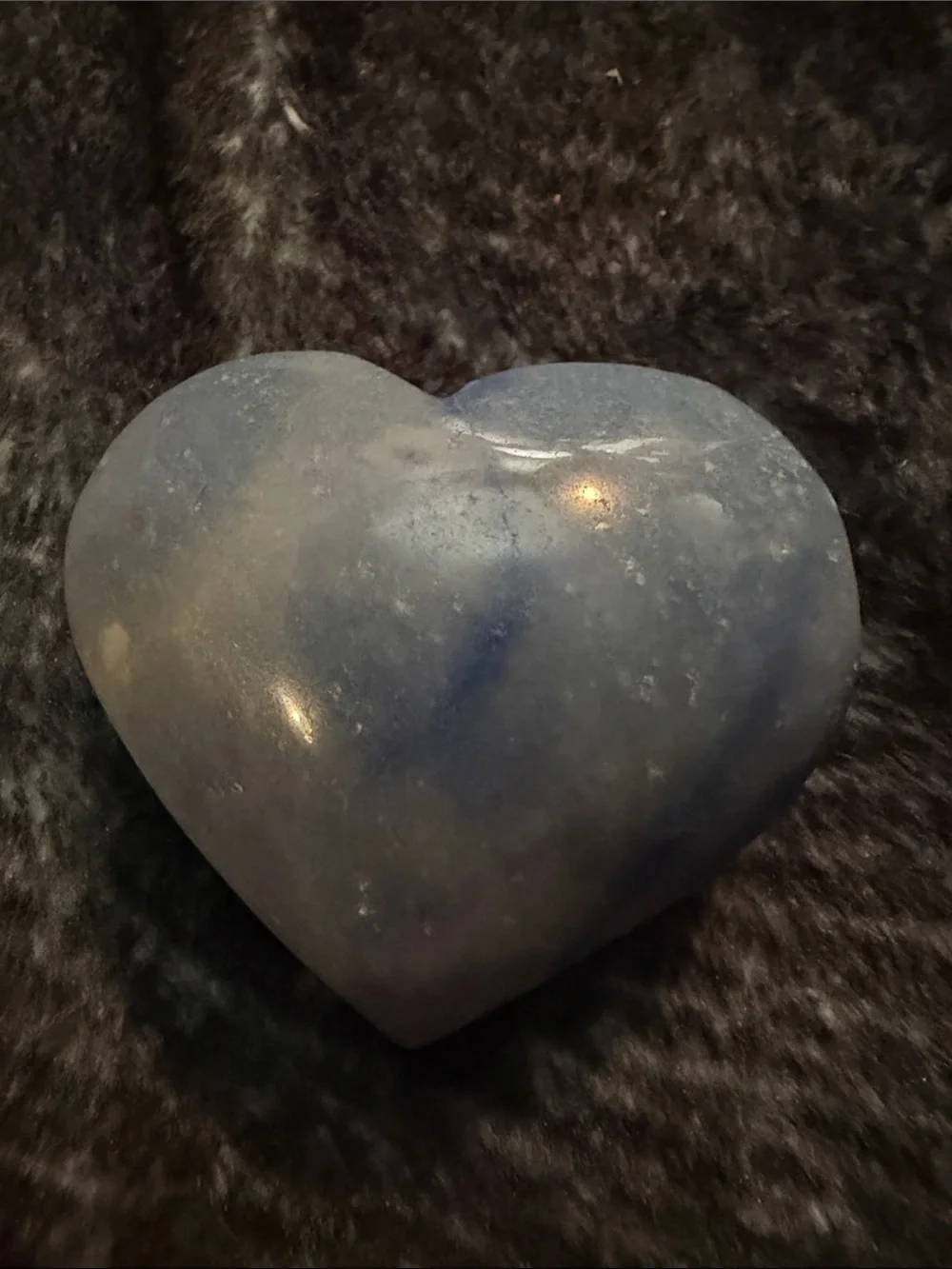 Natural Blue Calcite Gemstone Quartz Heart